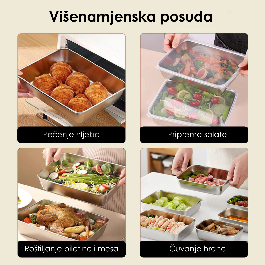 SwissBox Steel™ - Posuda za čuvanje hrane od nehrđajućeg čelika - 1+1 GRATIS