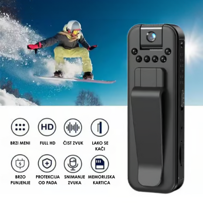FULL HD Punjiva Mini Kamera Sa Noćnim Snimanjem i Rotirajućim Objektivom