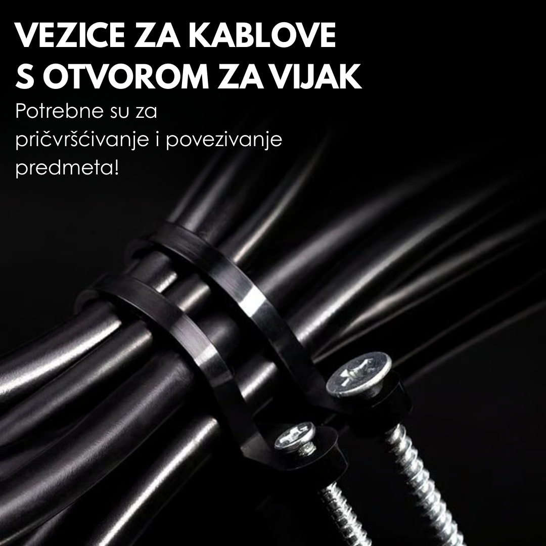 Ultra Kvalitetna Vezica Za Kablove Visoke Nosivosti (100 Komada)