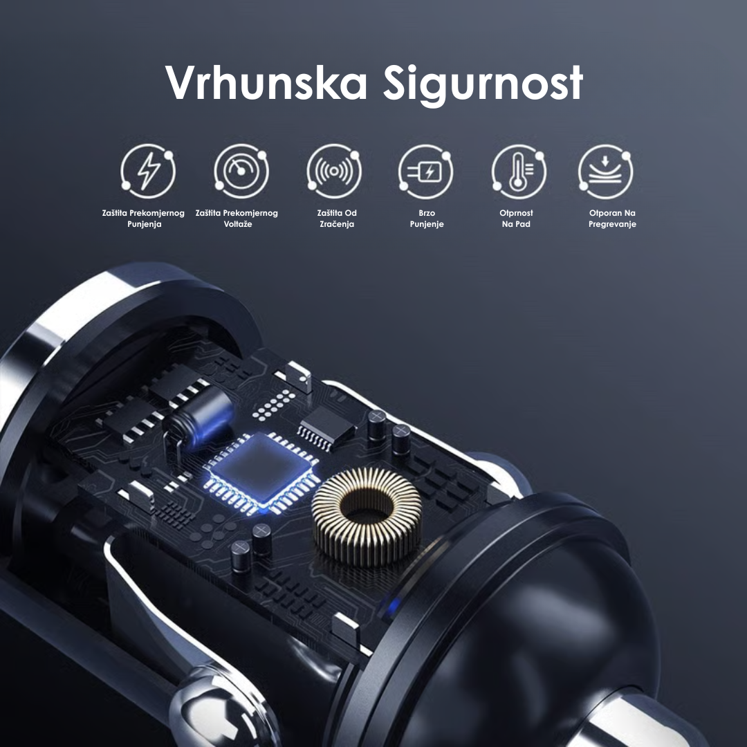 Višenamjenski Auto Punjač 100W za Brzo Punjenje