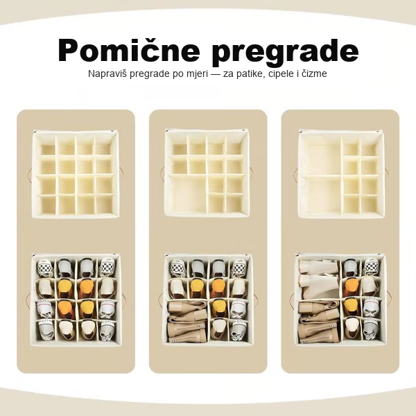 Pomične pregrade za patike, cipele i čizme