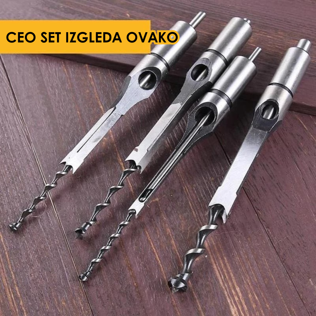 Set Burgija za Pravougaono Bušenje - SET OD 4