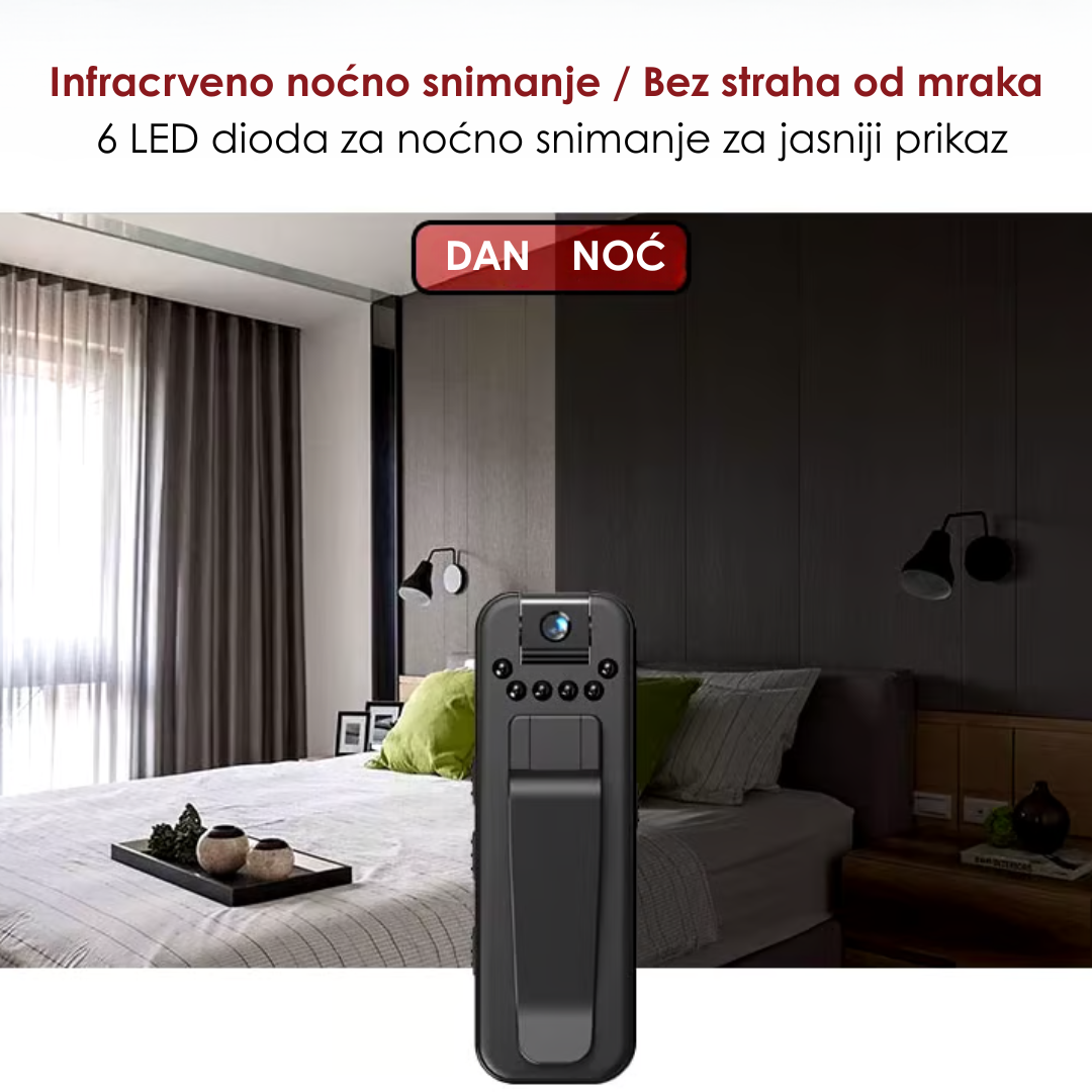 FULL HD Punjiva Mini Kamera Sa Noćnim Snimanjem i Rotirajućim Objektivom