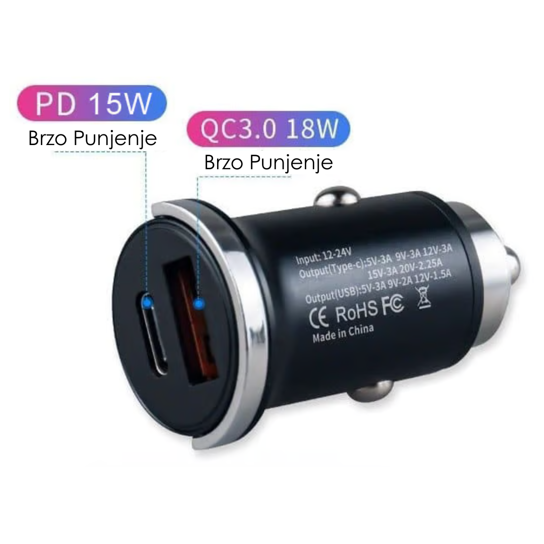 Višenamjenski Auto Punjač 100W za Brzo Punjenje