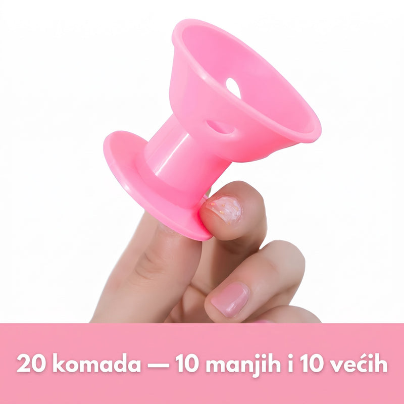 Silikonski vikleri, set 20 komada — 10 manjih i 10 većih