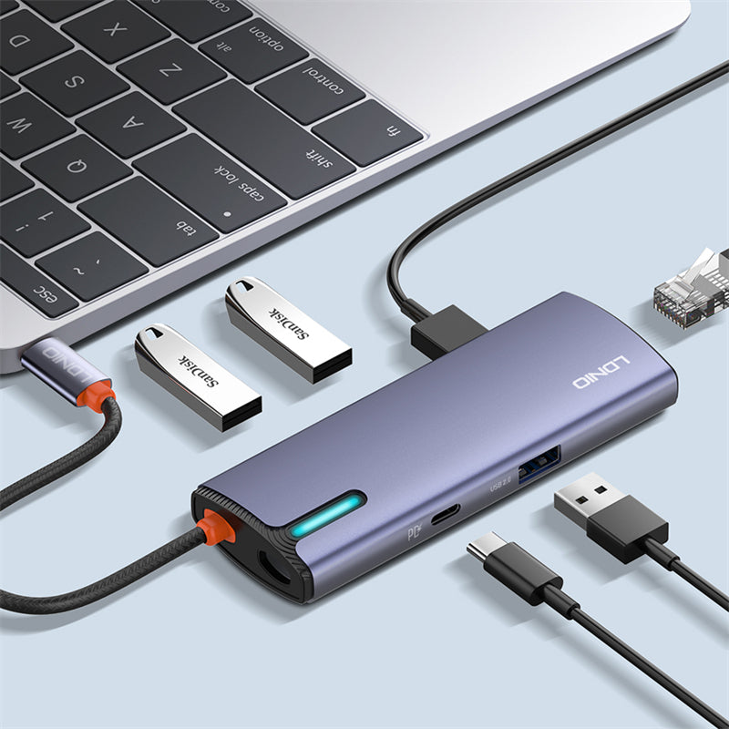 LDNIO USB-C Hub - Docking Stanica 6u1 - USB 3.0 - 5GBPS