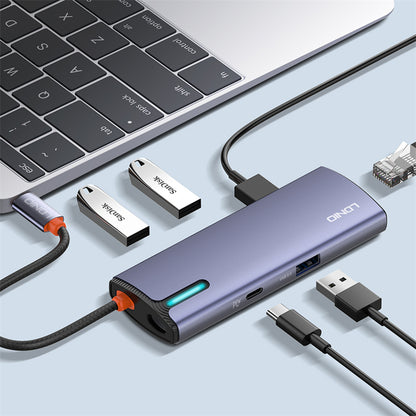 LDNIO USB-C Hub - Docking Stanica 6u1 - USB 3.0 - 5GBPS