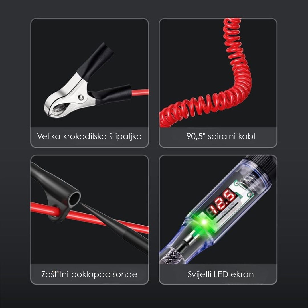 Profesionalni digitalni LED ispitivač napona 5–90V