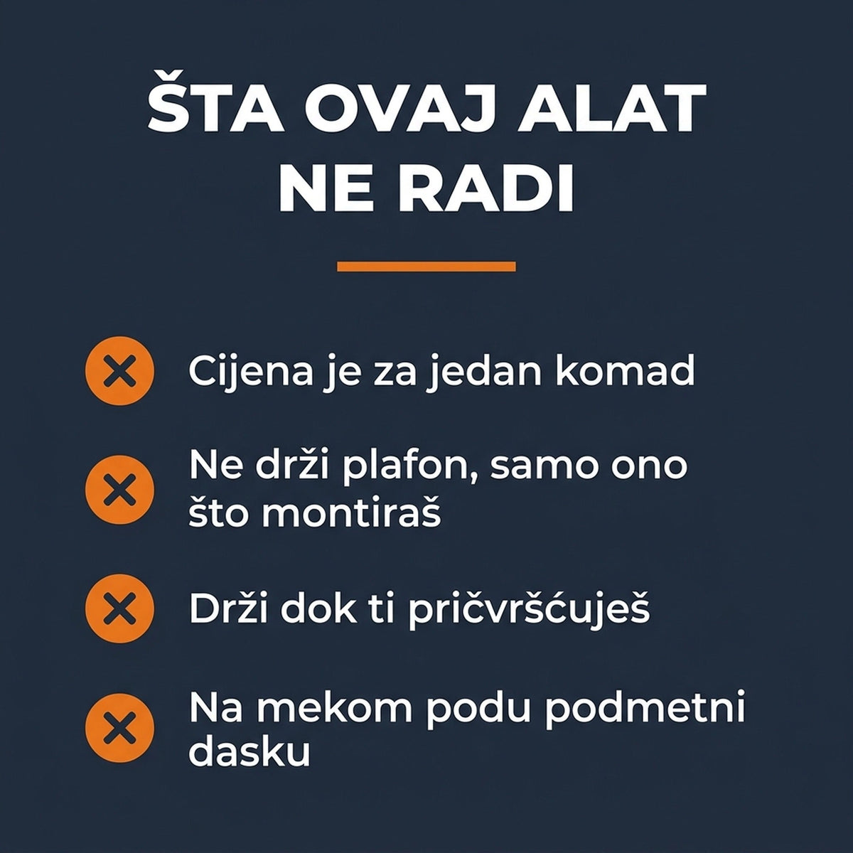 Šta ovaj alat ne radi - četiri ograničenja