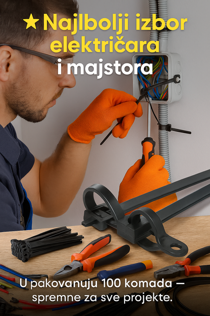 Ultra Kvalitetna Vezica Za Kablove Visoke Nosivosti (100 Komada)