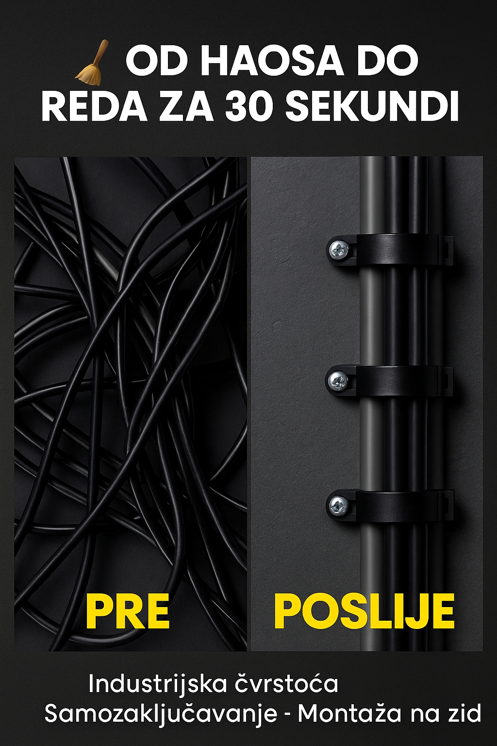 Ultra Kvalitetna Vezica Za Kablove Visoke Nosivosti (100 Komada)