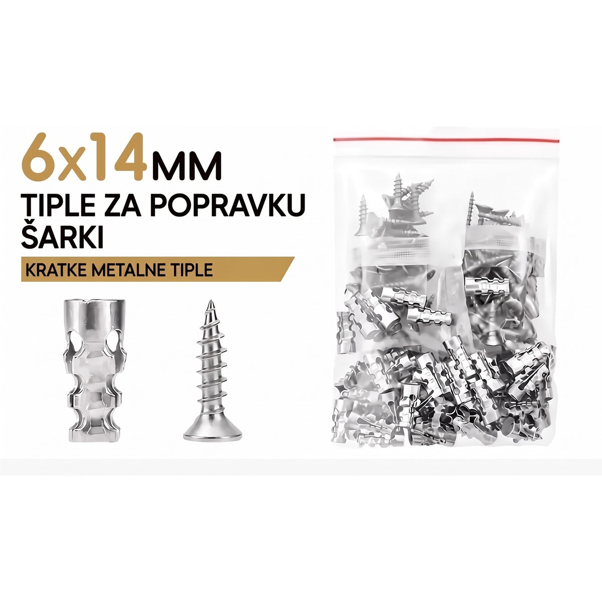 Kratke metalne tiple, pakovanje