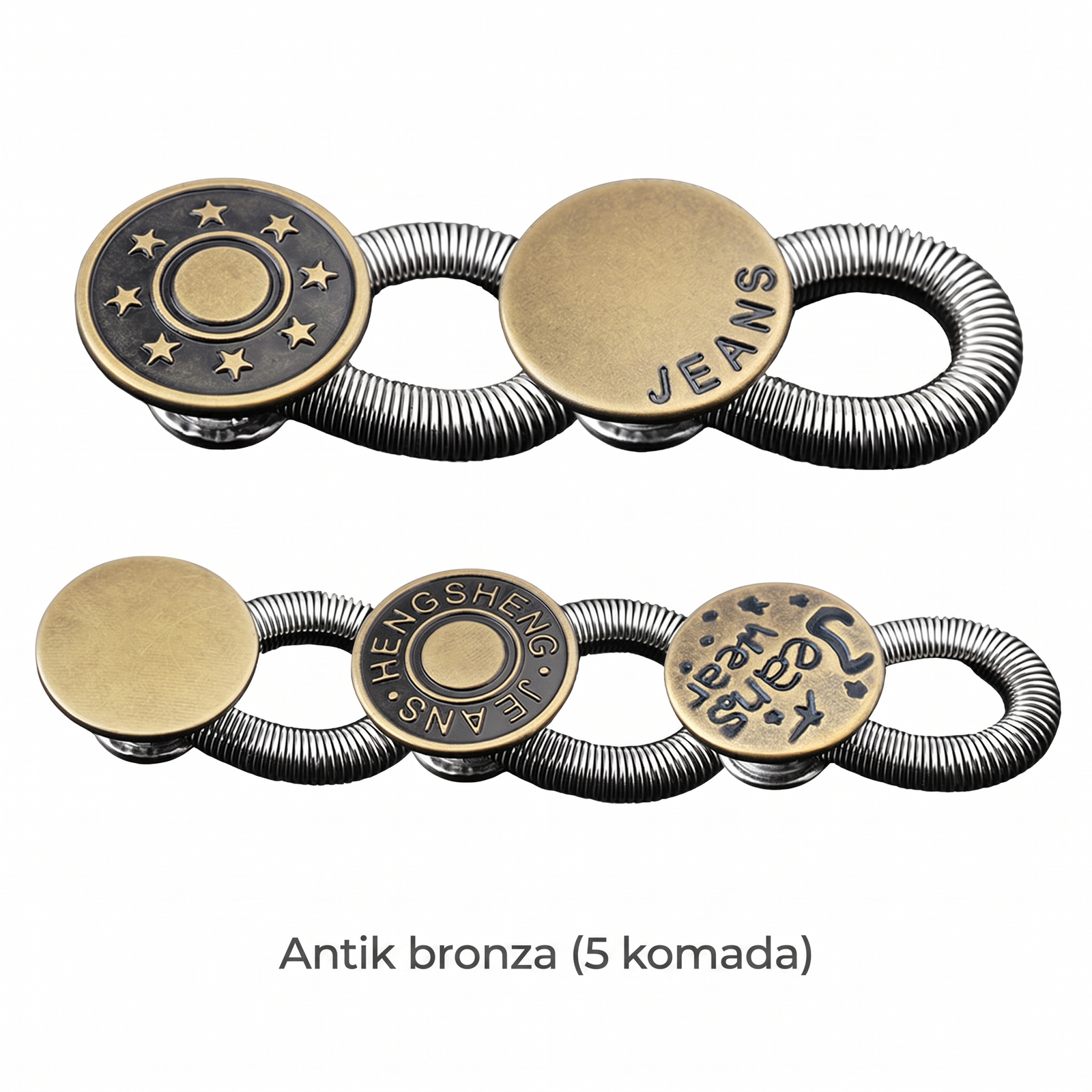 Antik bronza — set od 5 komada