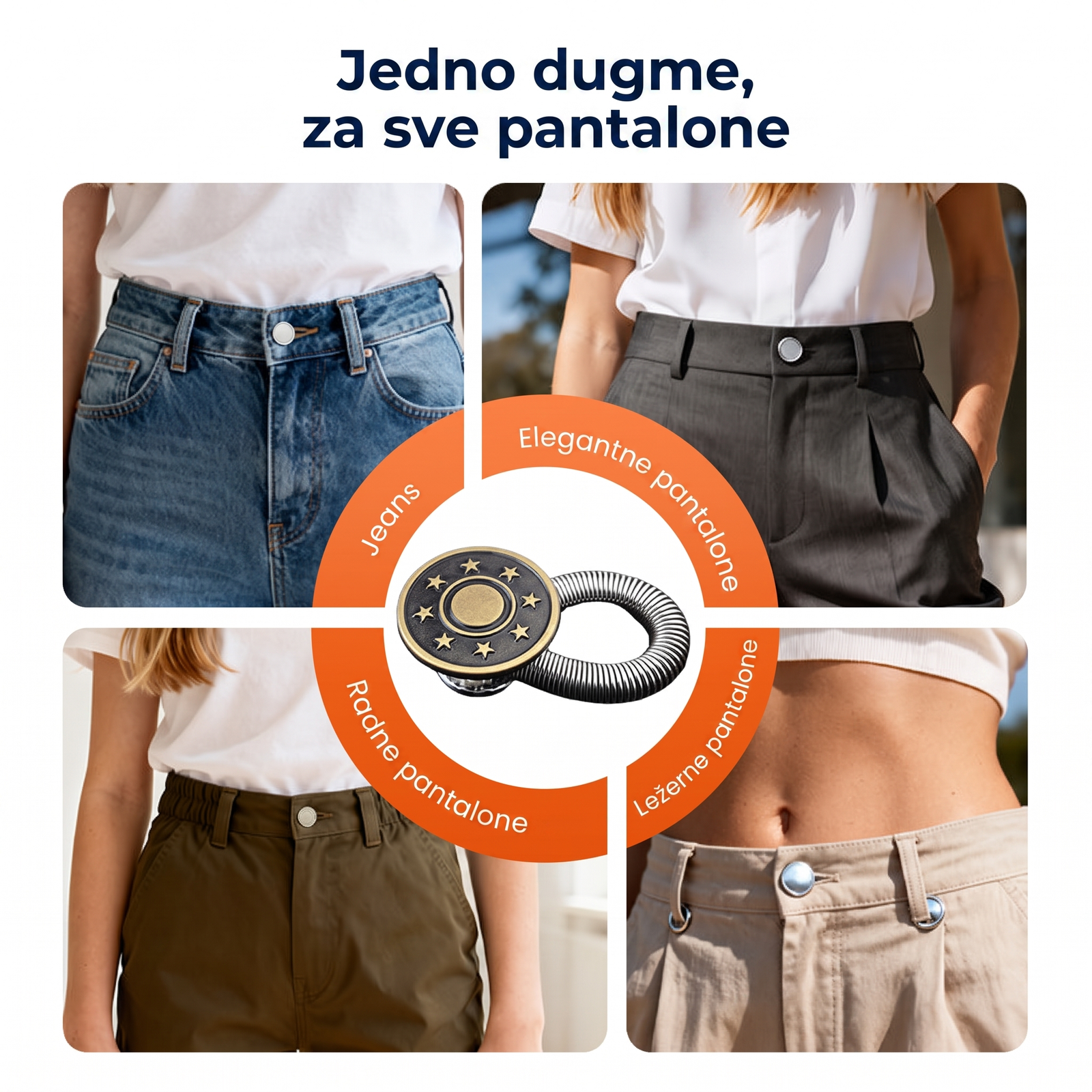 Jedno dugme za sve pantalone — jeans, elegantne, ležerne i radne