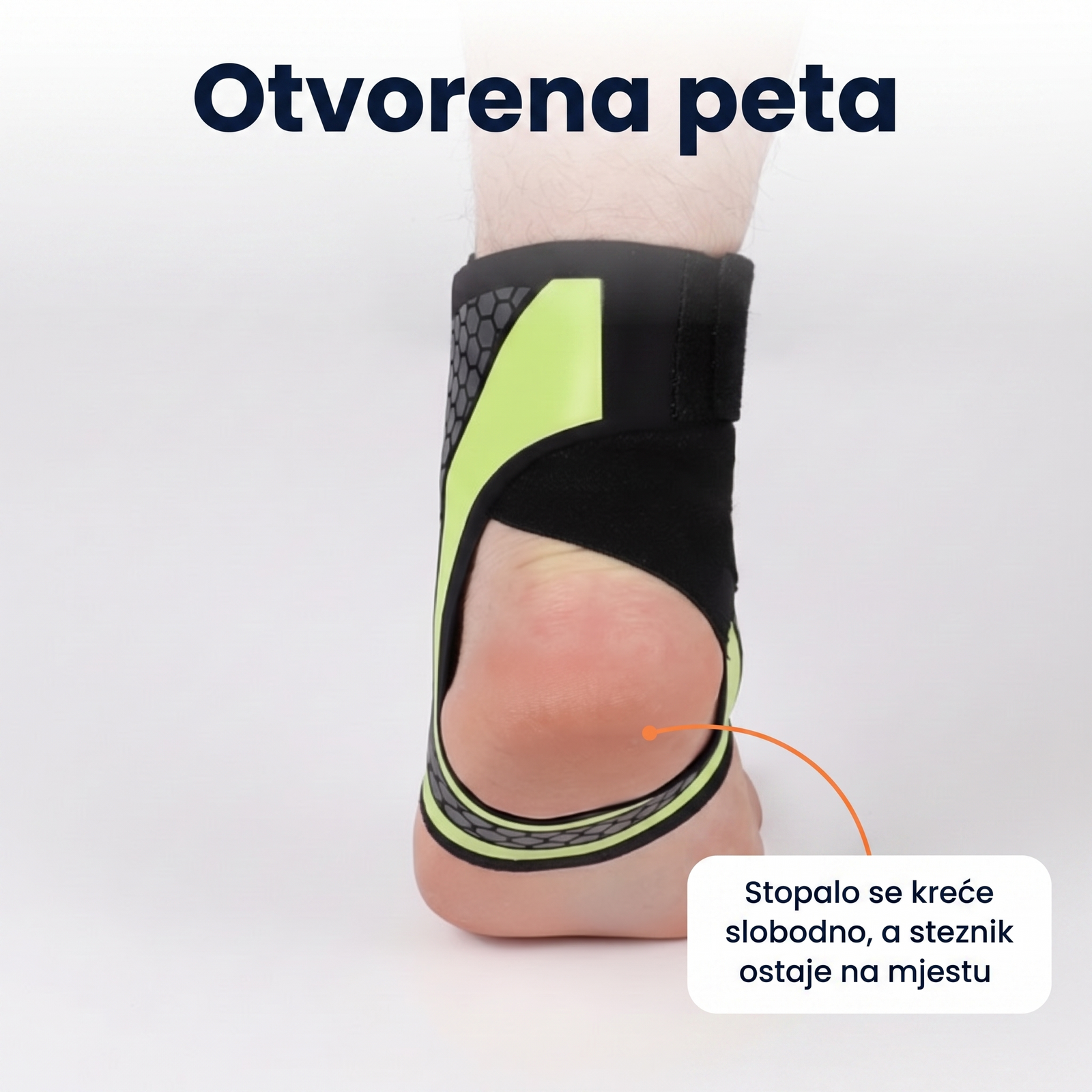 Otvorena peta — stopalo se kreće slobodno, a steznik ostaje na mjestu