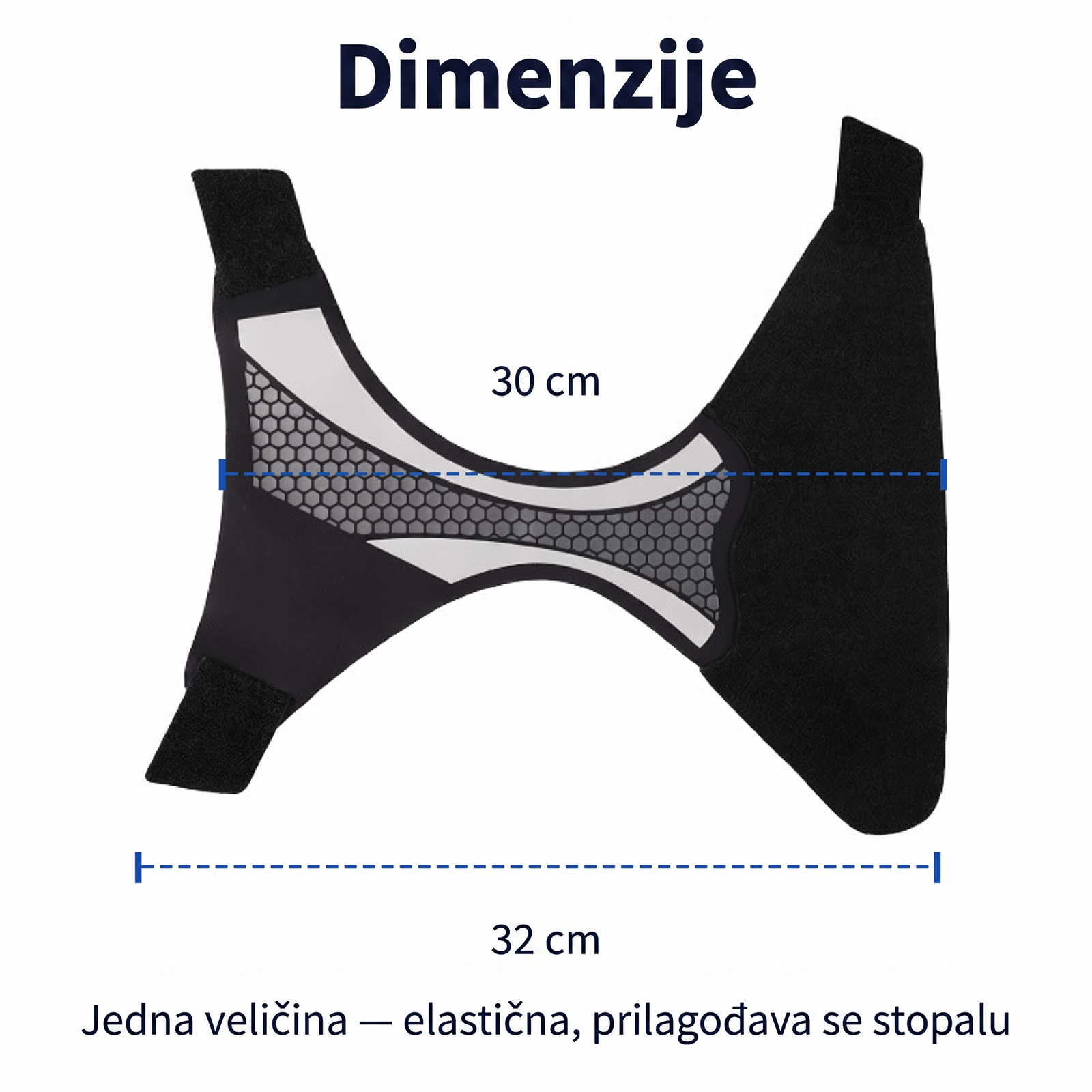 Dimenzije 30 × 32 cm — jedna veličina, elastična