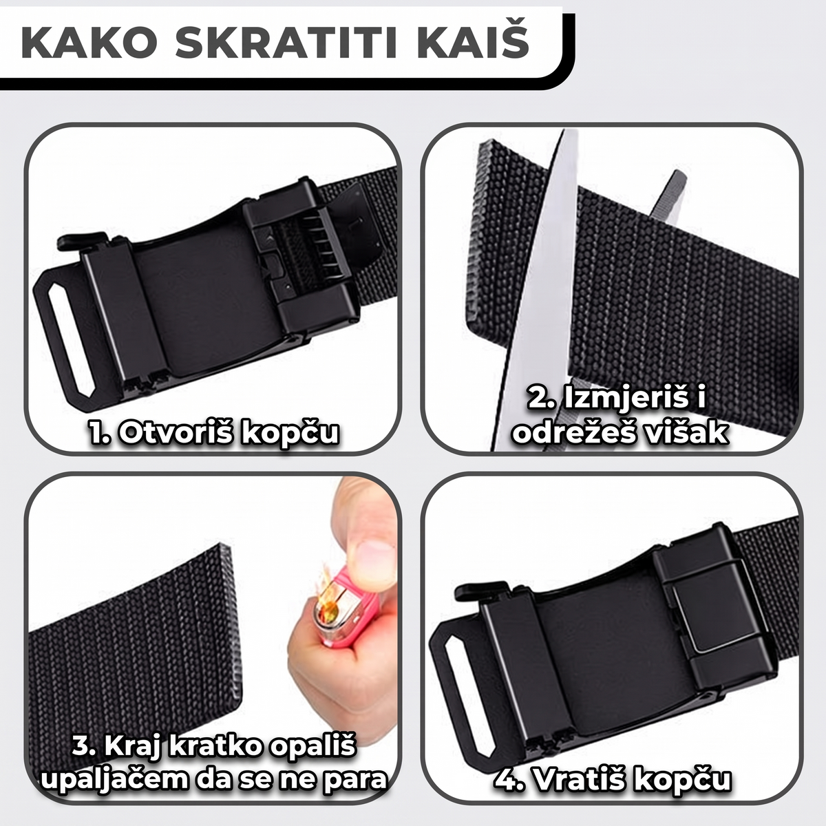 Kako skratiti kaiš u četiri koraka