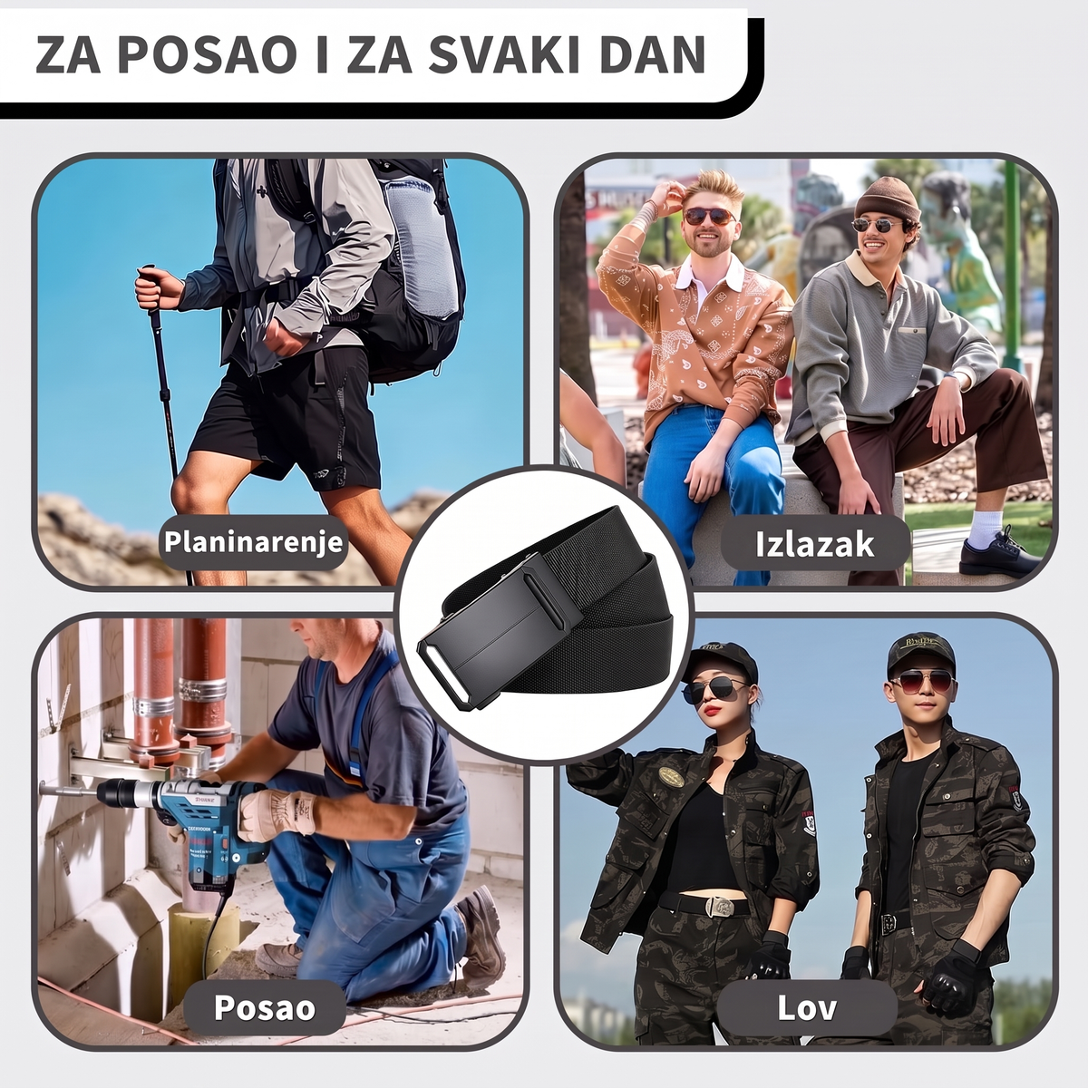 Kaiš za posao, izlazak, planinarenje i lov