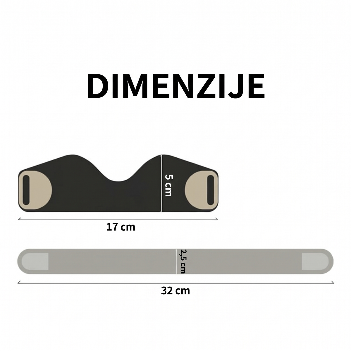 Dimenzije steznika: jastučić 17 x 5 cm, traka 32 x 2,5 cm