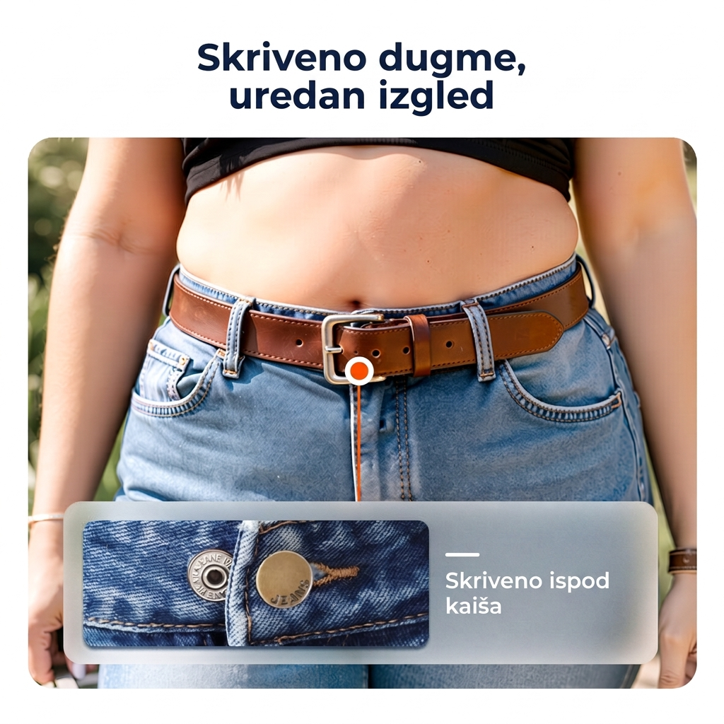 Skriveno dugme, uredan izgled — ispod kaiša