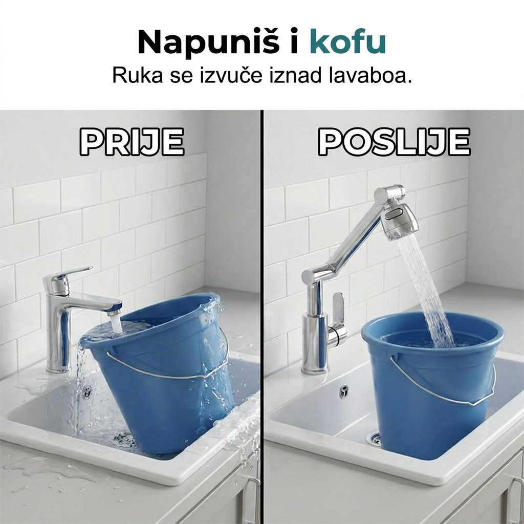 Napuniš i kofu: ruka se izvuče iznad lavaboa