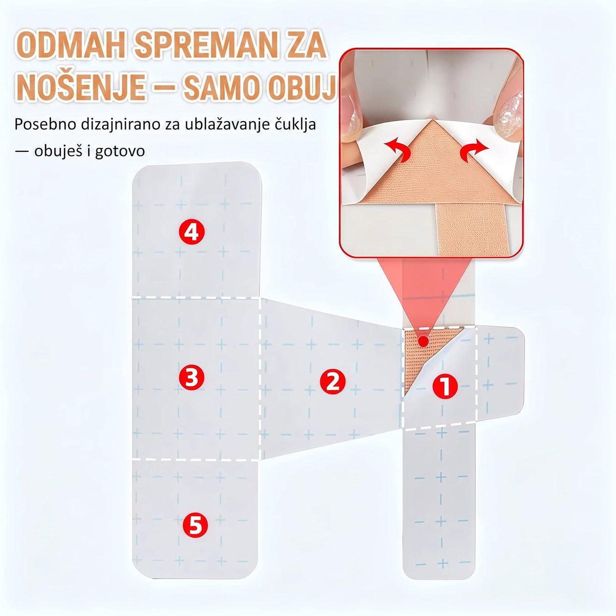 Traka za čukljeve — udobna kineziološka traka, elastična, hipoalergena - SET OD 20