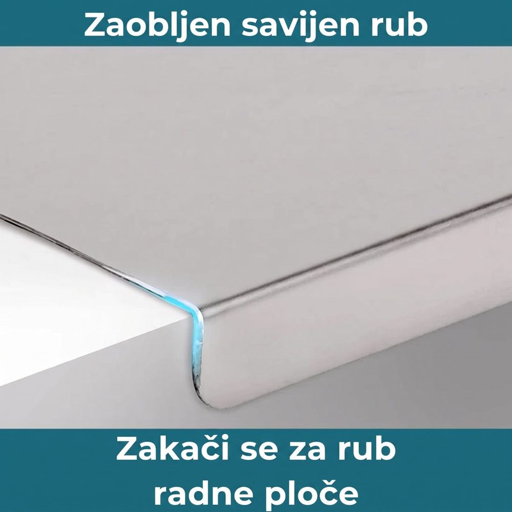Zaobljen savijen rub izbliza
